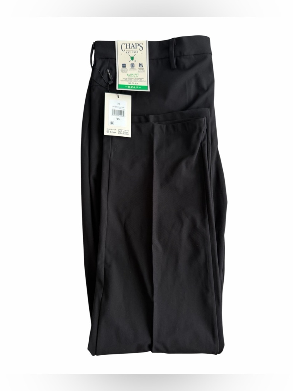 Chaps men Black Slim Fit Golf Pants 36*32 (009)